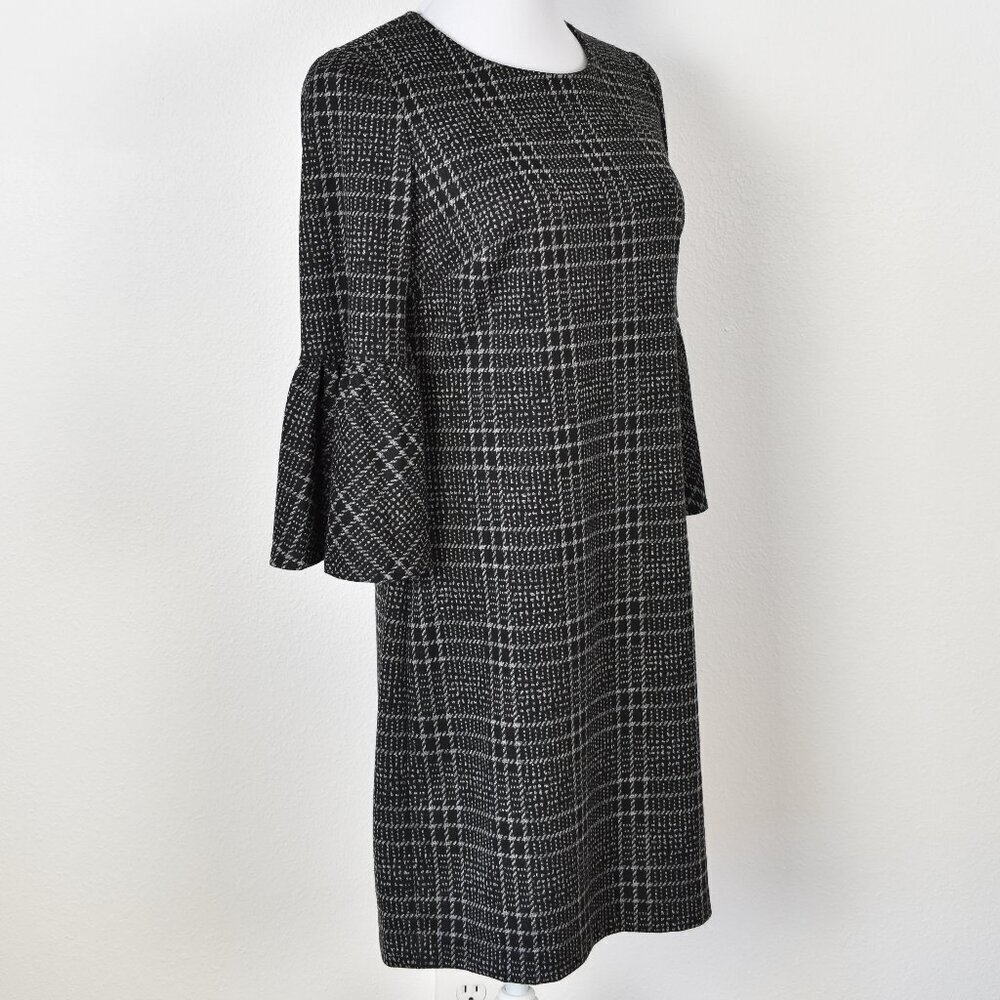Calvin Klein Plaid Bell Sleeve Dress - 6 - Picture 8 of 9